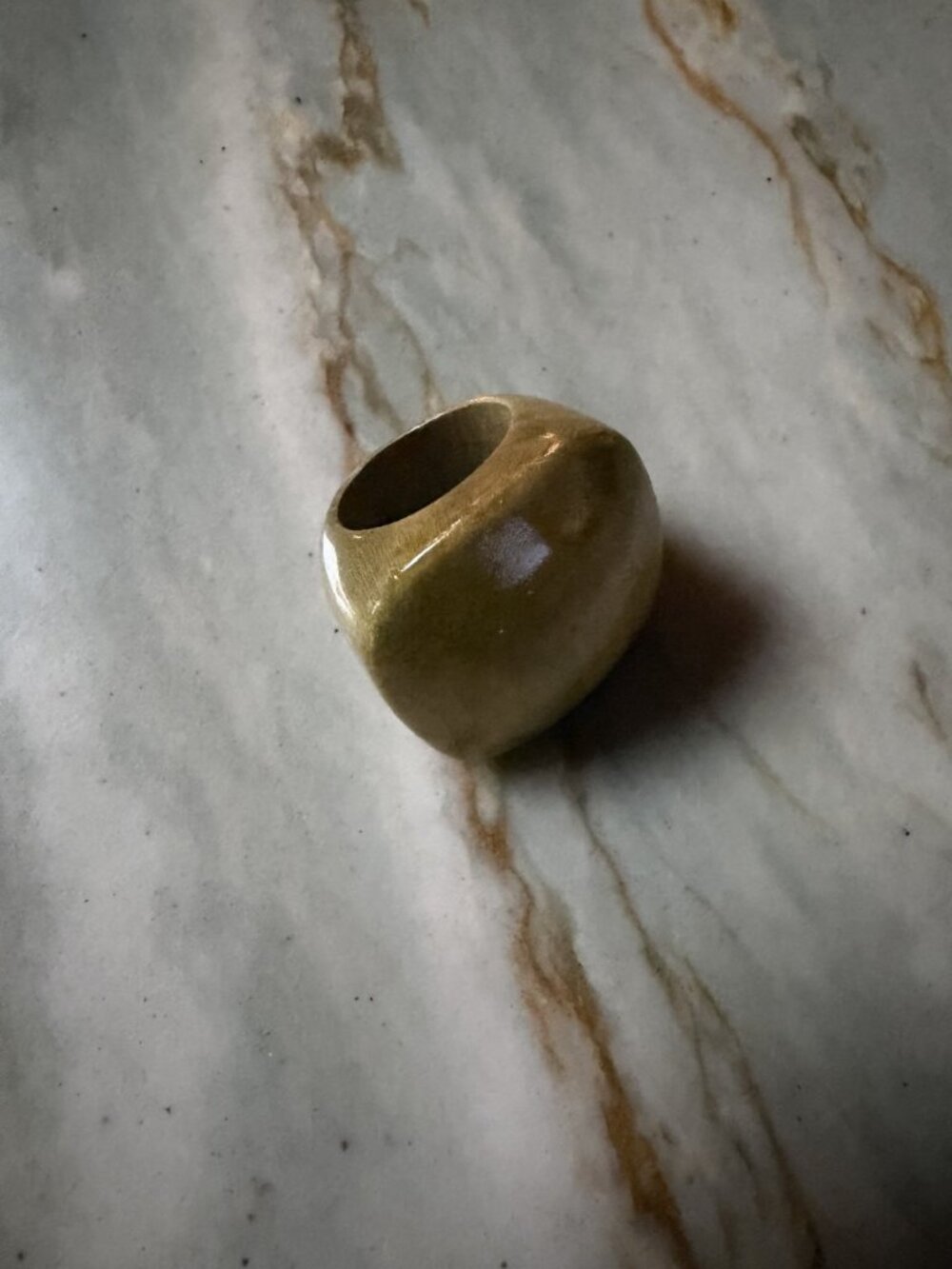 Pono Wooden Dome Statement Ring Chunky Natural Wood Sculptural Size 10
